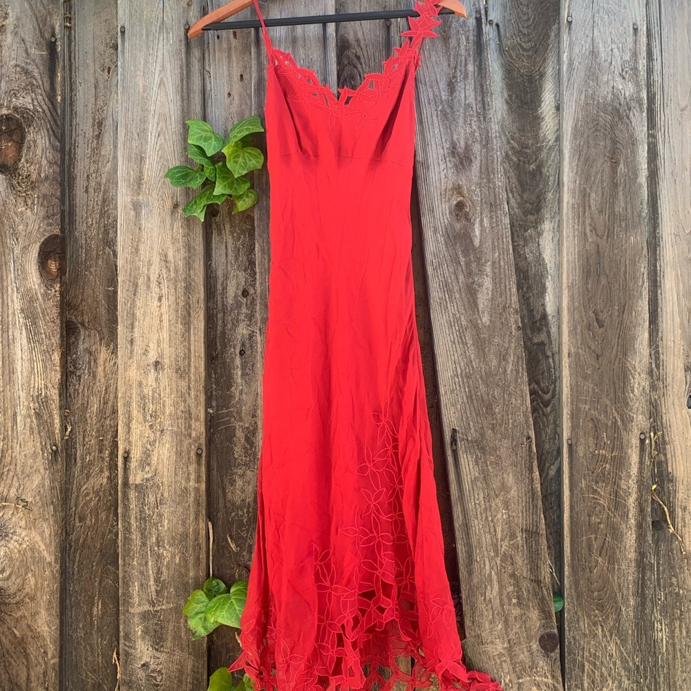 Red loose dress